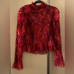 Free People “Hello there Smocked Crop Top.” Marion combo size M(8-0). NWT